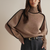 Gebreide trui met col - oversized dames trui met contrasterende accenten - Bakkermode.nl