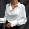 Satin blouse - dames top met lange mouwen