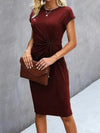Midi jurk - chique twisted knoop damesjurk