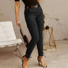 Cargo jeans - chique grijze damesbroek met zakken