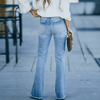 Dames flared jeans high-waisted casual broeken - trendy lichtblauwe bootcut & flared stijl