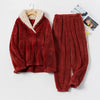 2-delige fleece loungewear set - gezellige dames pyjama set - Bakkermode.nl