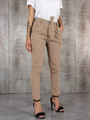 Dames chinos – hoge taille maatwerk broek met riem - stijlvol voor op kantoor