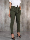 Dames chinos – hoge taille maatwerk broek met riem - stijlvol voor op kantoor