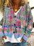 Dames gebreide cardigan - schattige oversized trui met bloemenborduring