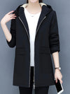 Fleece capuchonjas voor dames - zwarte casual jas - Bakkermode.nl