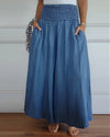 Dames hoge taille wijde broek - zachte katoenmix voor dagelijks casual wear