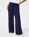 Dames hoge taille wijde broek van zachte stof - veelzijdige, stijlvolle pasvorm voor casual of kantooroutfits