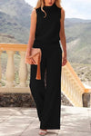 2-delige elegante damesoutfit - stijlvolle top met wijde broek