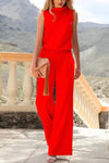 2-delige elegante damesoutfit - stijlvolle top met wijde broek