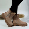 Warme dames enkellaarzen - winterlaarzen met pluche voering, ritssluiting en antislip zool - Bakkermode.nl