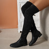 Boven-de-knie laarzen - trendy dames schoenen met suede effect