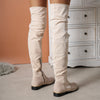 Boven-de-knie laarzen - trendy dames schoenen met suede effect