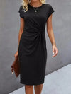 Midi jurk - chique twisted knoop damesjurk