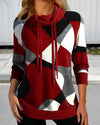 Pullover met hoge kraag - stijlvolle dames top met patroon - Bakkermode.nl