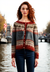 Grijs-rode Noorse cardigan - warme Scandinavische dames vest