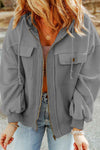 Fleece hoodie - casual dames jack met rits en borstzakken - Bakkermode.nl