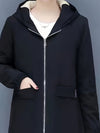 Fleece capuchonjas voor dames - zwarte casual jas - Bakkermode.nl
