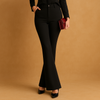 Dames flared trousers - hoge taille geklede kantooroutfit voor chique avondlooks