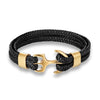Ankerarmband - gevlochten leren damespolsaccessoire - Bakkermode.nl