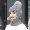 Gebreide balaclava met rits - dames winteraccessoire