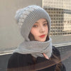 2-delige gebreide muts en sjaal set - dames winteraccessoires - Bakkermode.nl