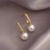 2-delige parel oorbellen - elegante gouden dames hangers