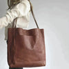 Leren tote bag - ruime dames handtas voor dagelijks gebruik - Bakkermode.nl