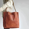 Leren tote bag - ruime dames handtas voor dagelijks gebruik - Bakkermode.nl