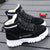 Hoge winterboots - dames sneakers met nepleren bontvoering