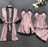 3-delig zijden slaapset - luxe dames nachtmode ensemble - Bakkermode.nl