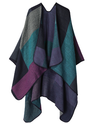 Poncho - stijlvolle oversized kleurblok poncho voor dames