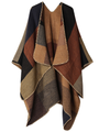 Poncho - stijlvolle oversized kleurblok poncho voor dames