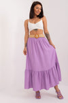 Lila maxi-rok met volant - Bakkermode.nl