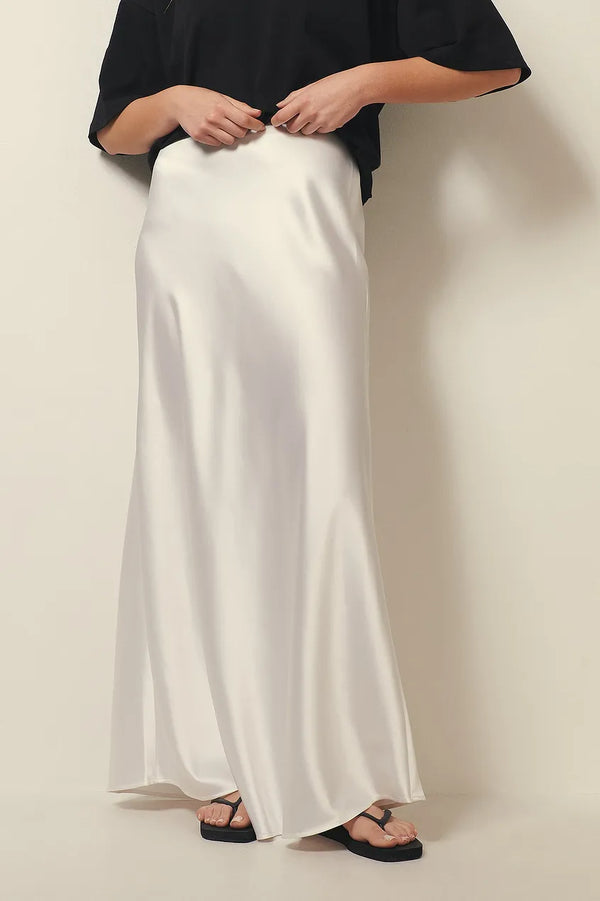 Zijde midi rok - elegante rok voor dames met hoge split