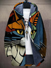 Kat-thema oversized hoodie - kleurrijke dames fleecejas