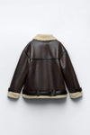 Bikerjack - luxe bruine faux leren damesjas