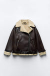 Bikerjack - luxe bruine faux leren damesjas