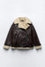 Bikerjack - luxe bruine faux leren damesjas