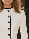 Op maat gemaakte knopjurk - elegante mid-length klassieke jas voor dames