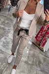 2-delige dames blazer en tailored broekset - slimme kantooroutfit