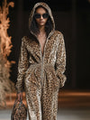 Luipaardprint velours trainingspak - luxe dames loungewear set