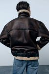 Bikerjack - luxe bruine faux leren damesjas