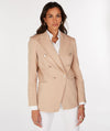 Chique beige blazer met dubbele knopen - Bakkermode.nl