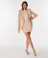 Chique beige blazer met dubbele knopen - Bakkermode.nl
