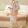 2-delige roze fleece loungewear set - dames zachte pyjama's