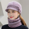 Dames winter muts en sjaal set - luxe accessoire van imitatiebont - Bakkermode.nl