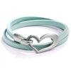Harten leren armband - stijlvolle dames wikkelarmband - Bakkermode.nl