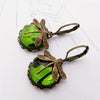 libelle druppel oorbellen - vintage bronzen dames oorbellen - Bakkermode.nl