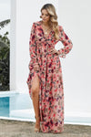 Maxi bloemenjurk - elegante roze zomerrok voor dames
